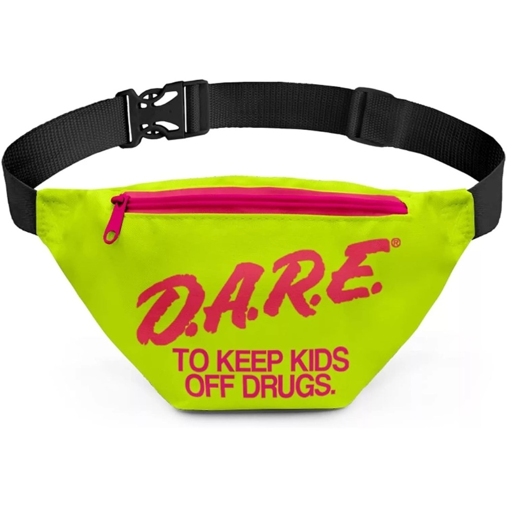 D.A.R.E. Y2K VINTAGE RETRO FANNY PACK BELT BAG NEON YELLOW / PINK